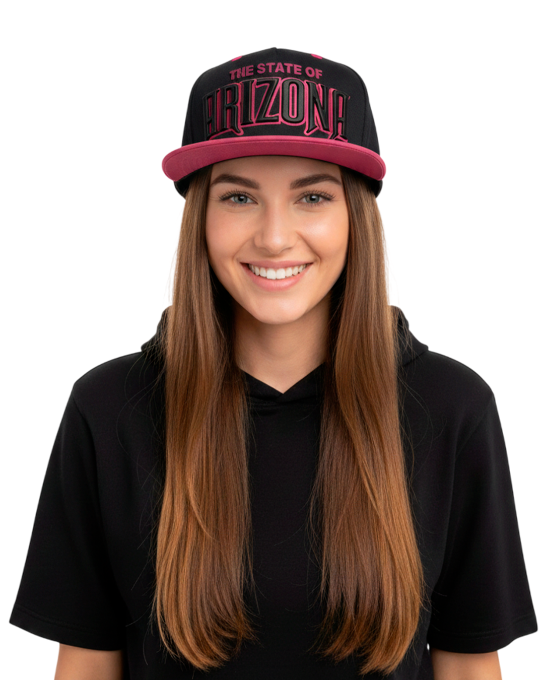 Gorra Negra Arizona con Visera Fucsia – Estilo Urbano Moderno