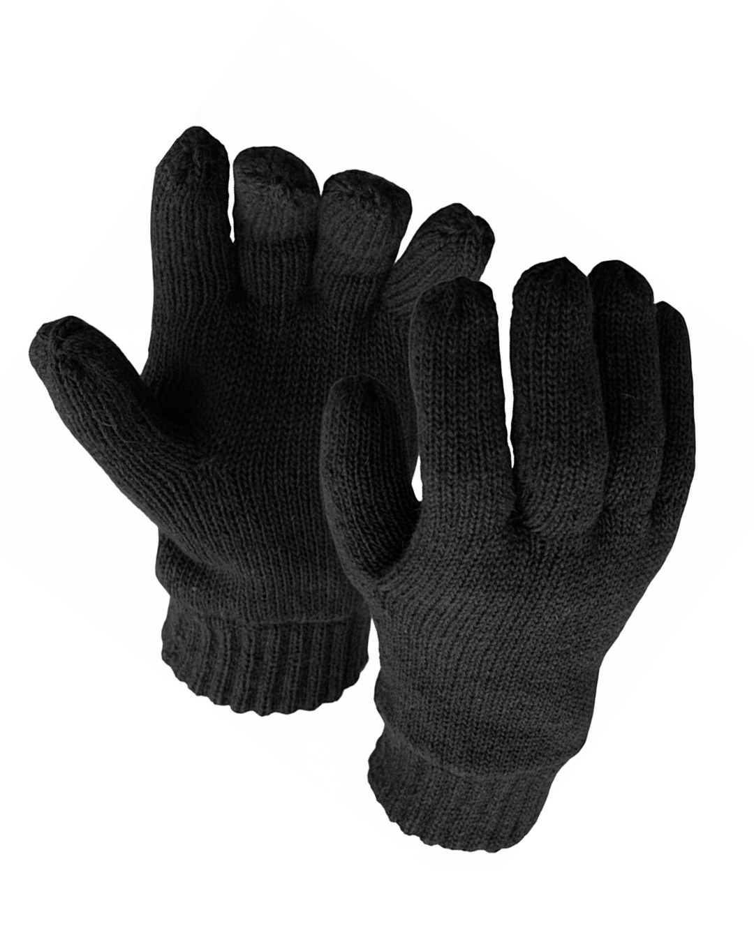 Guantes Tejidos Negros Clásicos