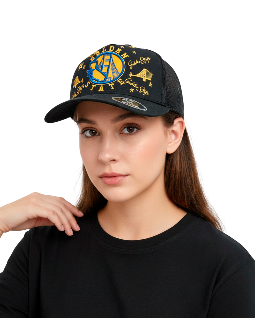 Gorra Negra Golden State Bordada Premium