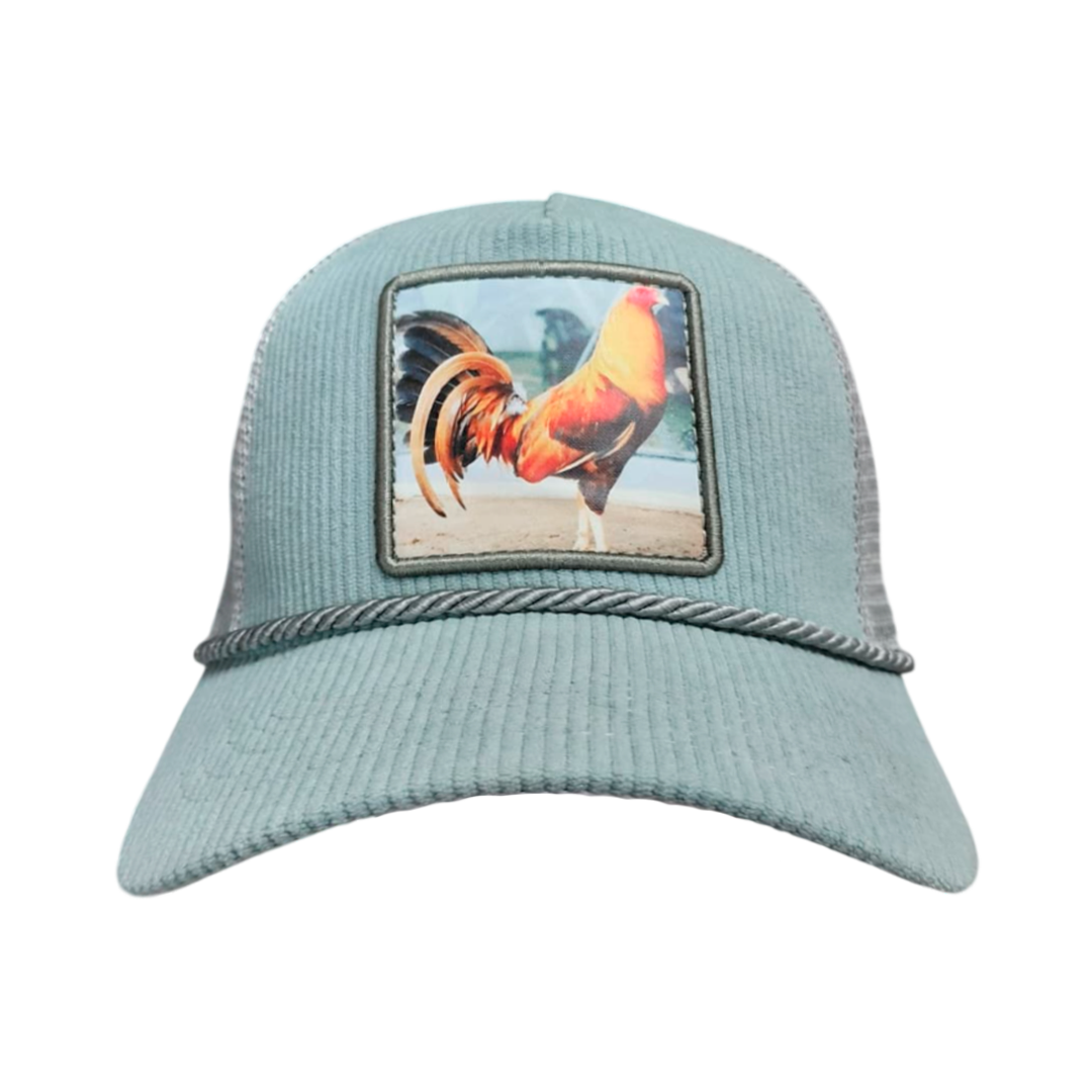 Gorra Verde con Estampa de Gallo