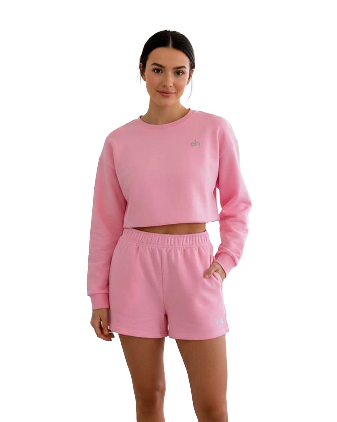Conjunto deportivo de sudadera crop y short