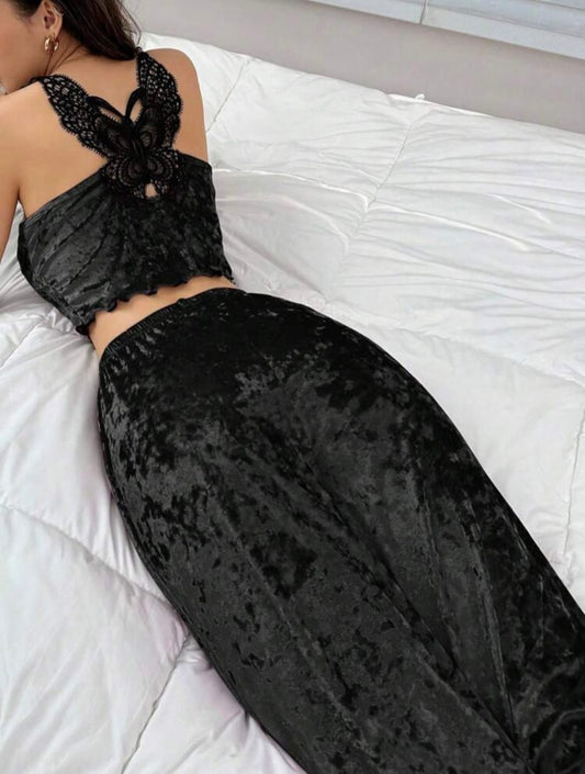 Velvet Butterfly Pajama Set