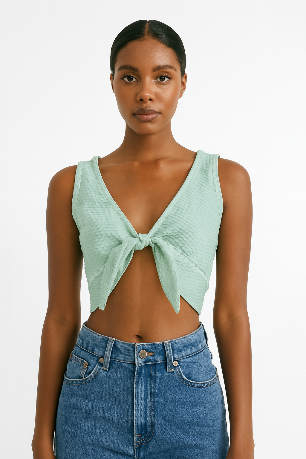 Lycra Top with Open Front and Adjustable Fit
