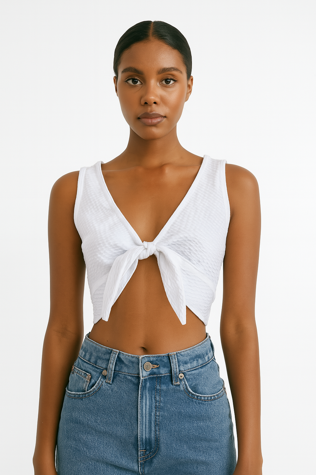 Lycra Top with Open Front and Adjustable Fit