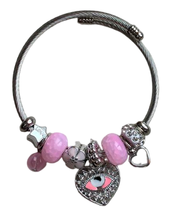Bracelet - with circular heart, star and flower designs