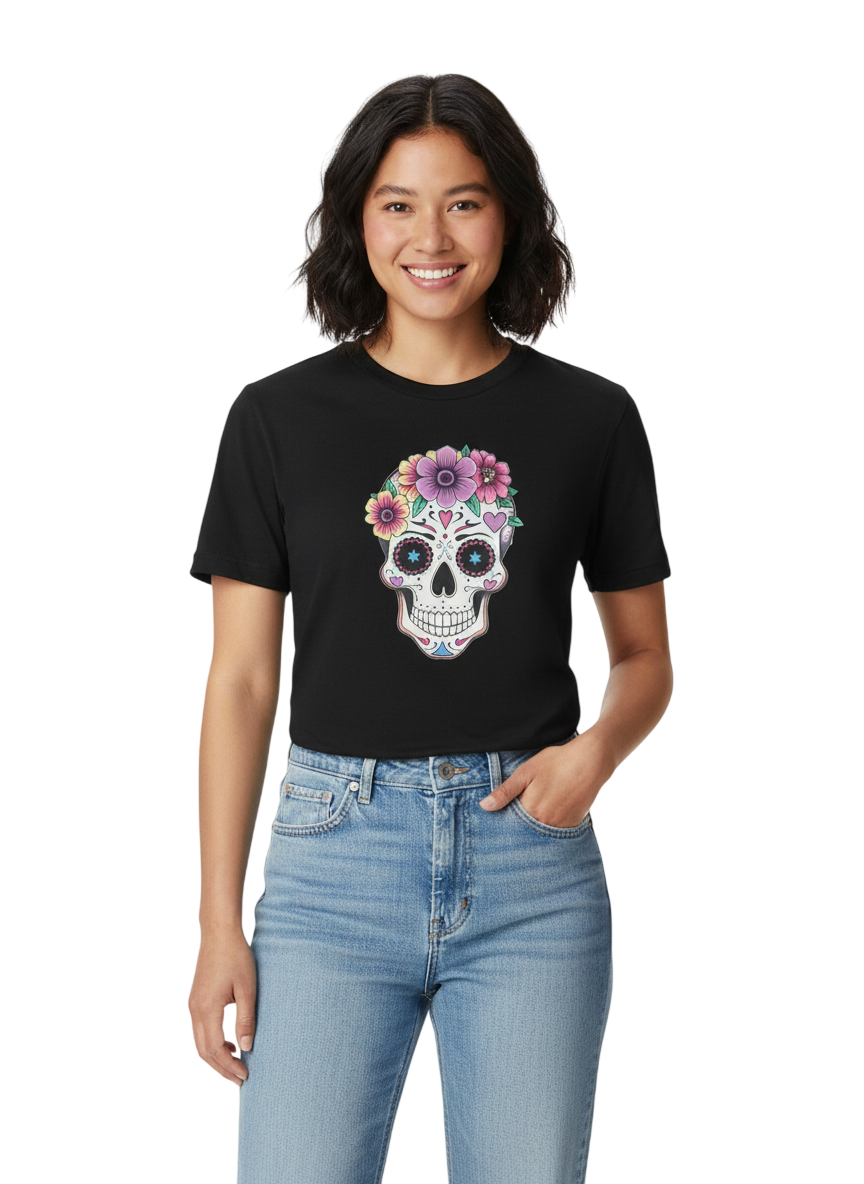 Camiseta Calavera Floral Día de los Muertos