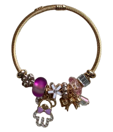 Bracelet - with teddy bear designs, balls, flowers, bows