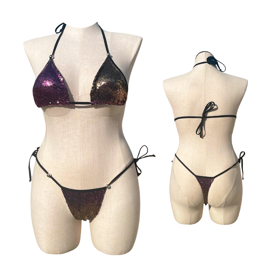 Sparkle & Shine Sequin Two-Piece Swimsuit