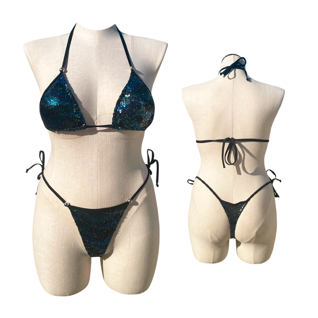Sparkle & Shine Sequin Two-Piece Swimsuit