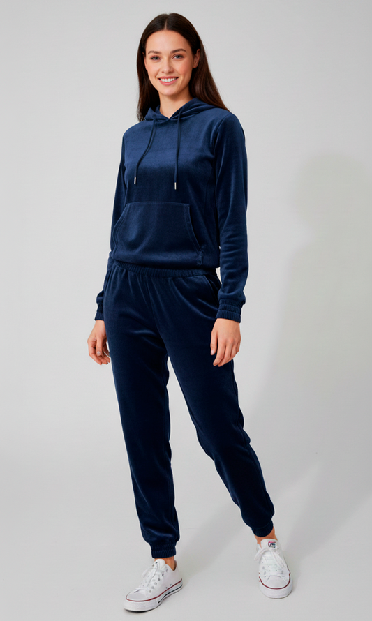 Conjunto deportivo de terciopelo burdeos