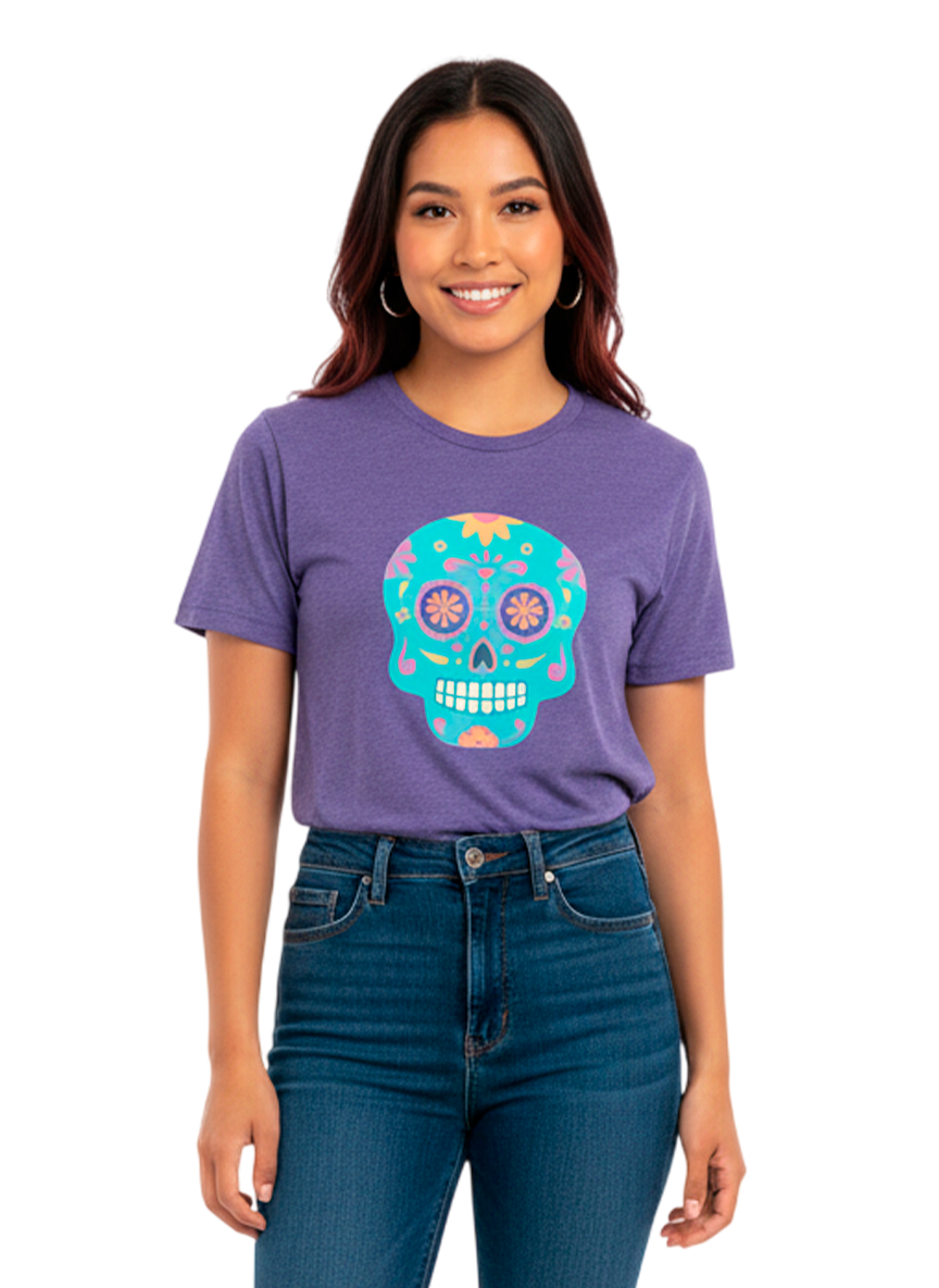 Camiseta Calavera Turquesa