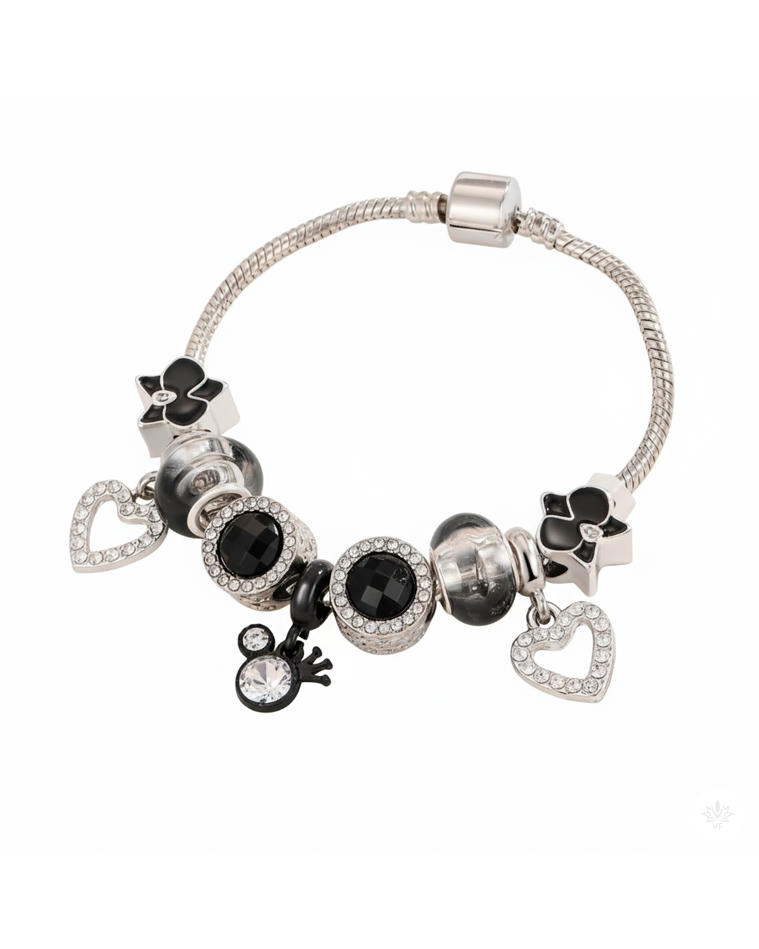 Pulsera “Black Glam” Elegancia en Negro y Plata
