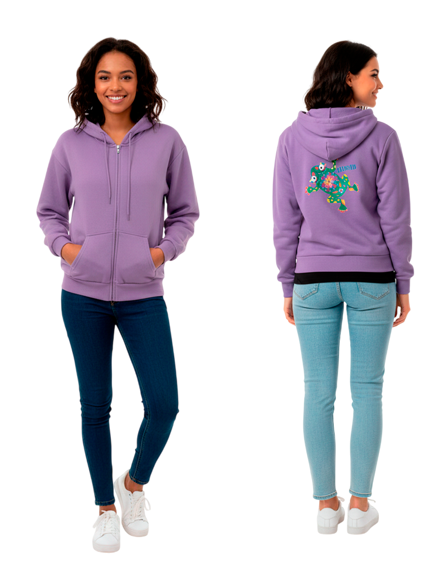 Hoodie Lila Rana Floral Divertida