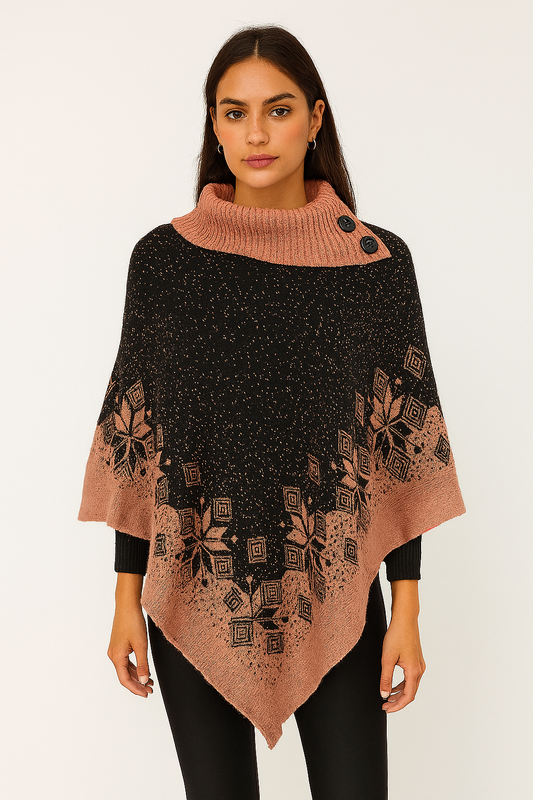 Plaid Sleeveless Poncho