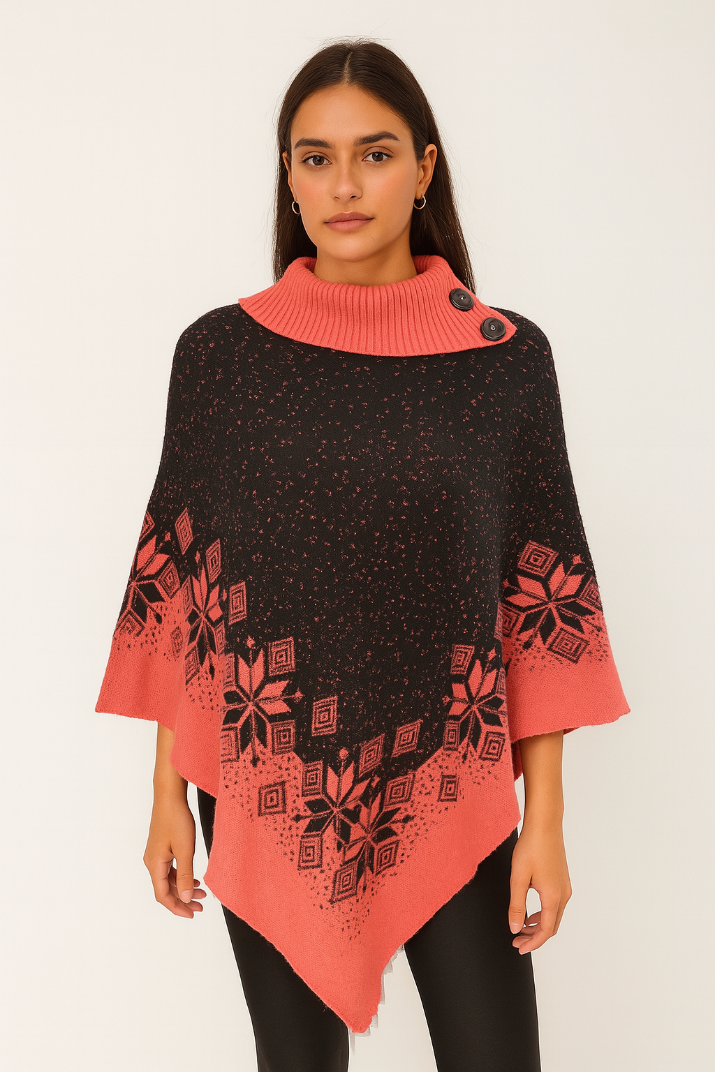Plaid Sleeveless Poncho