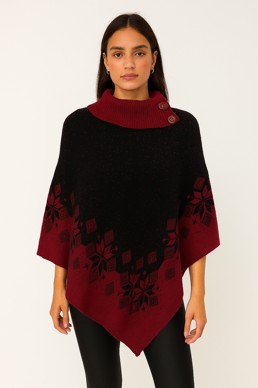 Plaid Sleeveless Poncho
