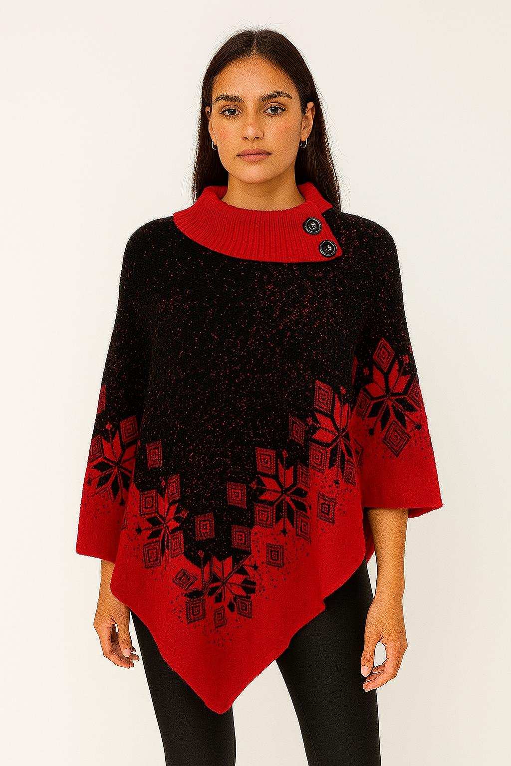 Plaid Sleeveless Poncho