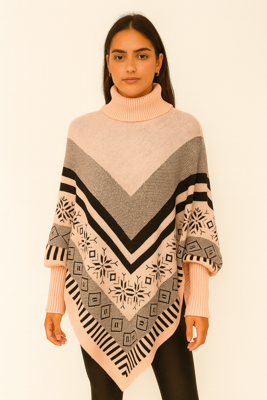 Sleeveless Plaid Poncho