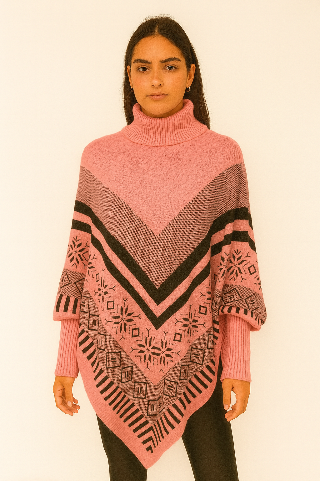 Sleeveless Plaid Poncho