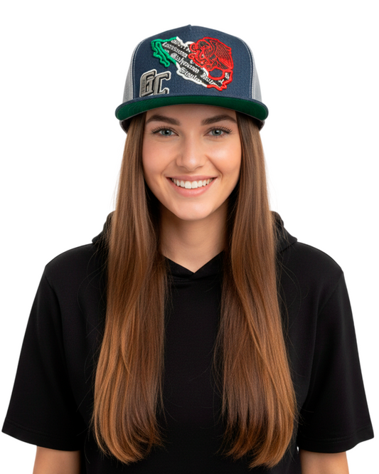 Gorra Gris México con Bordado Tricolor – Estilo Urbano Auténtico