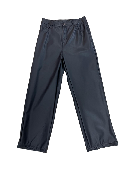 Plus Size Leather Palazzo Pants