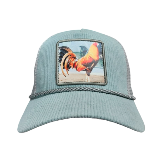 Gorra Verde con Estampa de Gallo