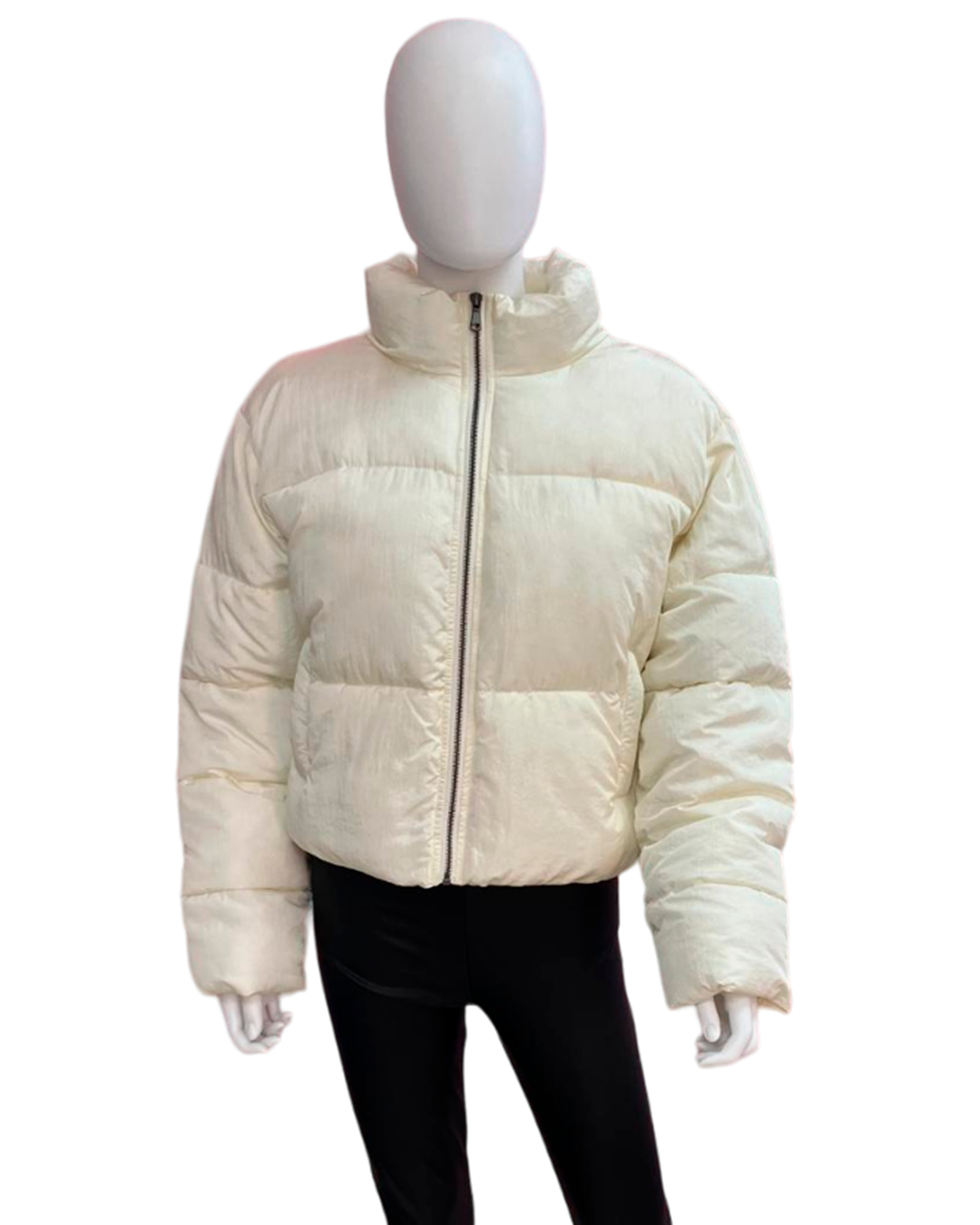 High-Neck Jacket with Zipper and Velcro