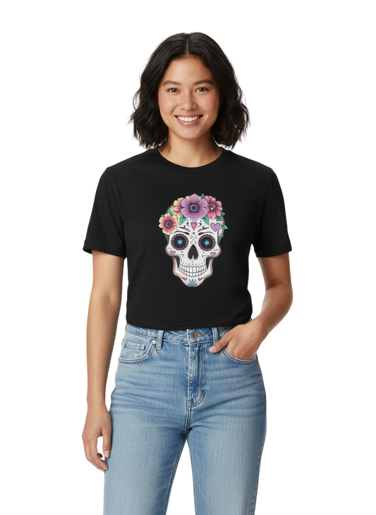 Camiseta Calavera Floral Día de los Muertos