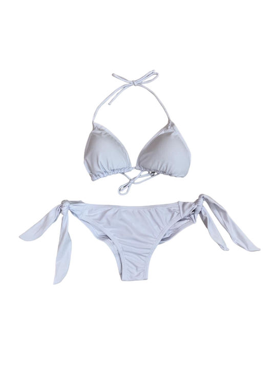 White two-piece swimsuit