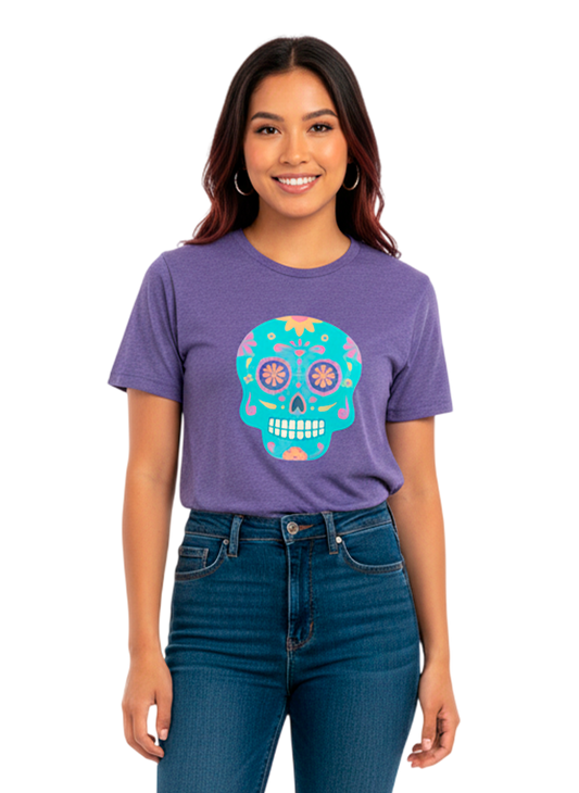 Camiseta Calavera Turquesa