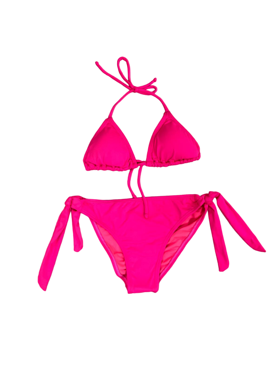 Neon pink two-piece swimsuit