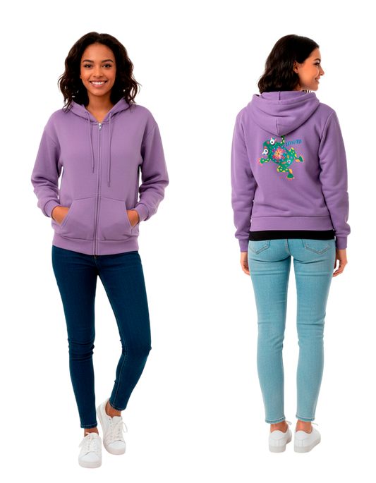 Hoodie Lila Rana Floral Divertida