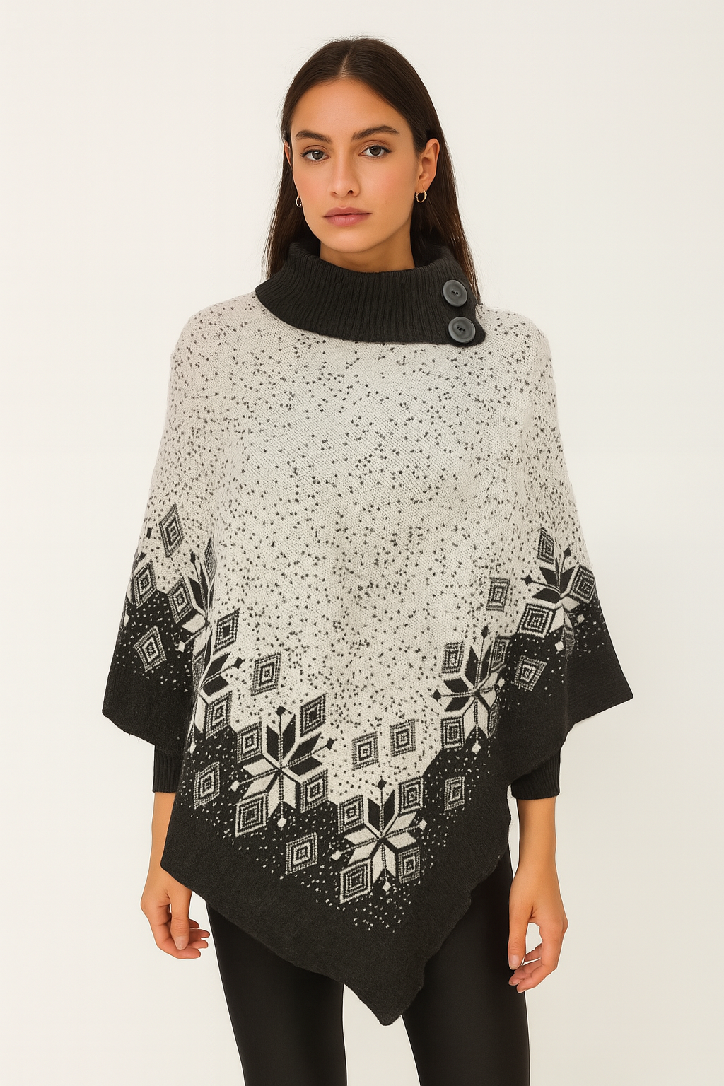 Plaid Sleeveless Poncho