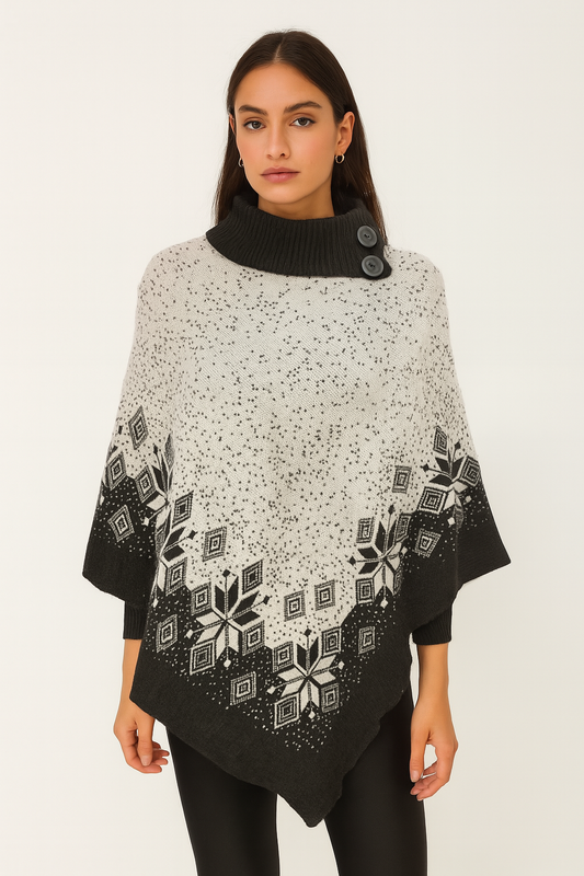 Plaid Sleeveless Poncho