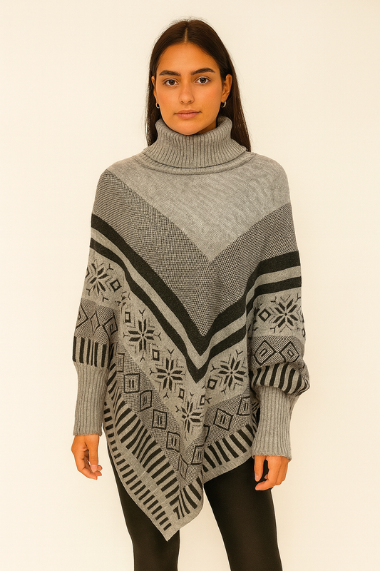 Sleeveless Plaid Poncho