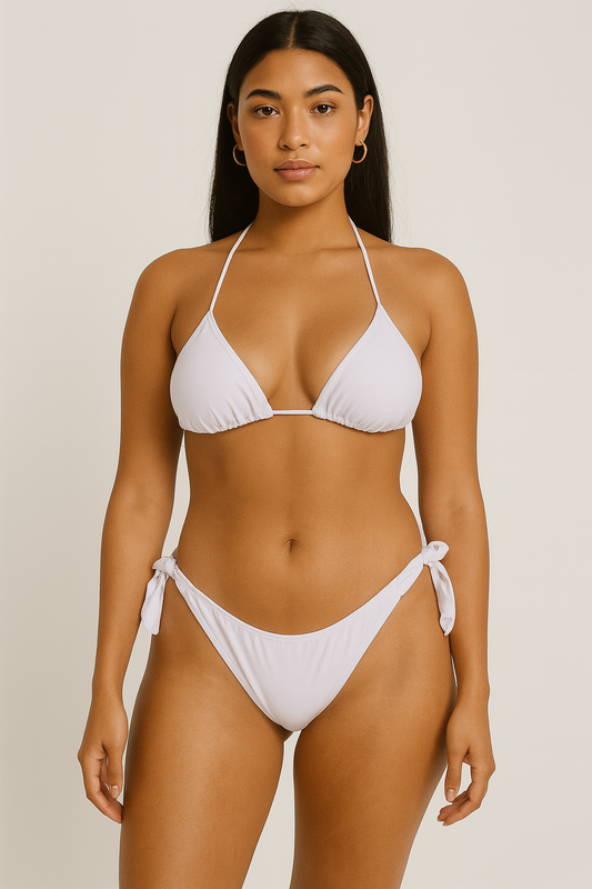 White two-piece swimsuit